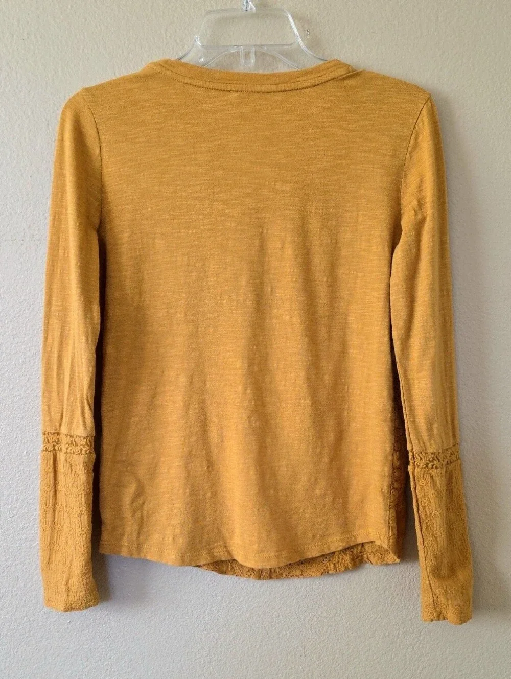 Anthropologie Eze Sur Mer Mustard Piana Eyelet Boho Top - Size XS